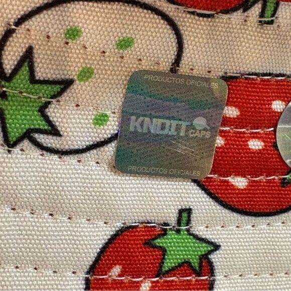 KNDIT Red and White Strawberry Print Bucket Hat Women’s OS Reversible. - Picture 4 of 7